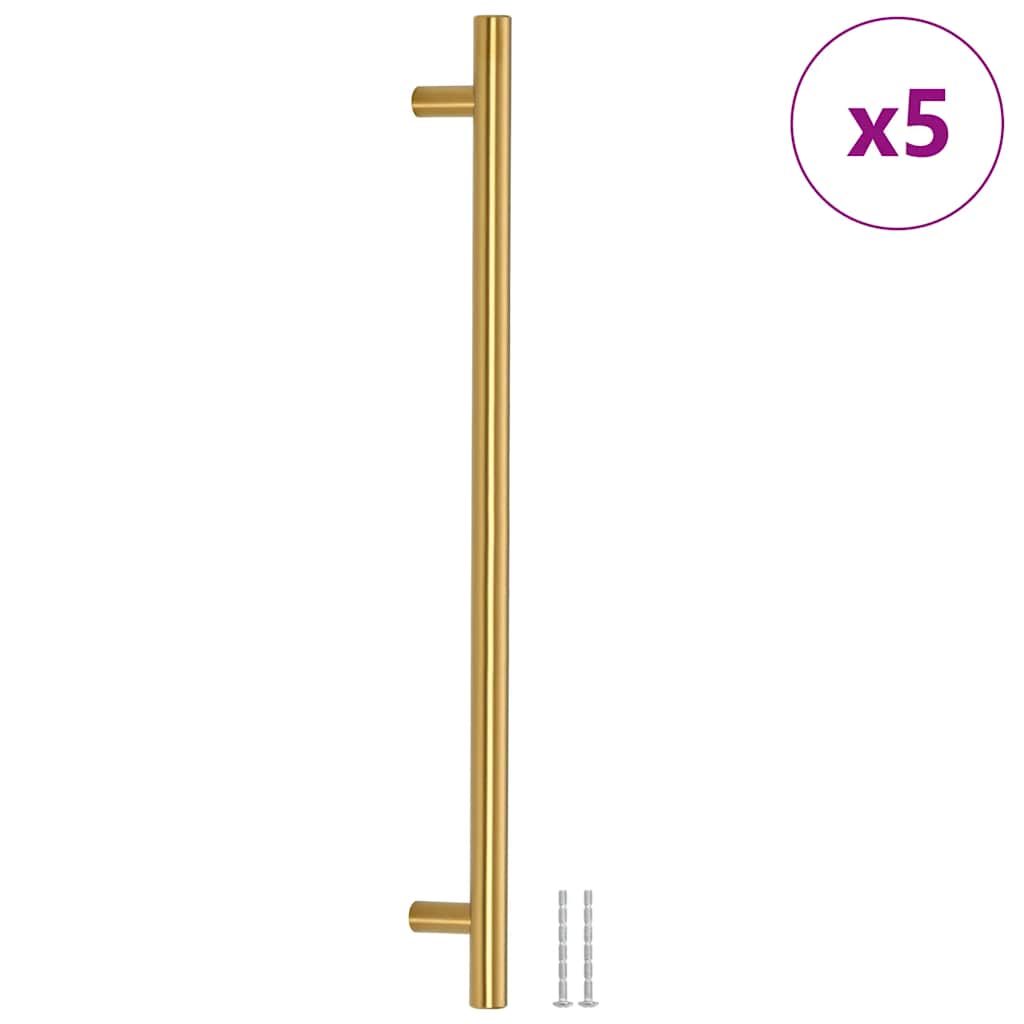 Cabinet Handle Set of 5 Gold Stainless steel 15.7 in length