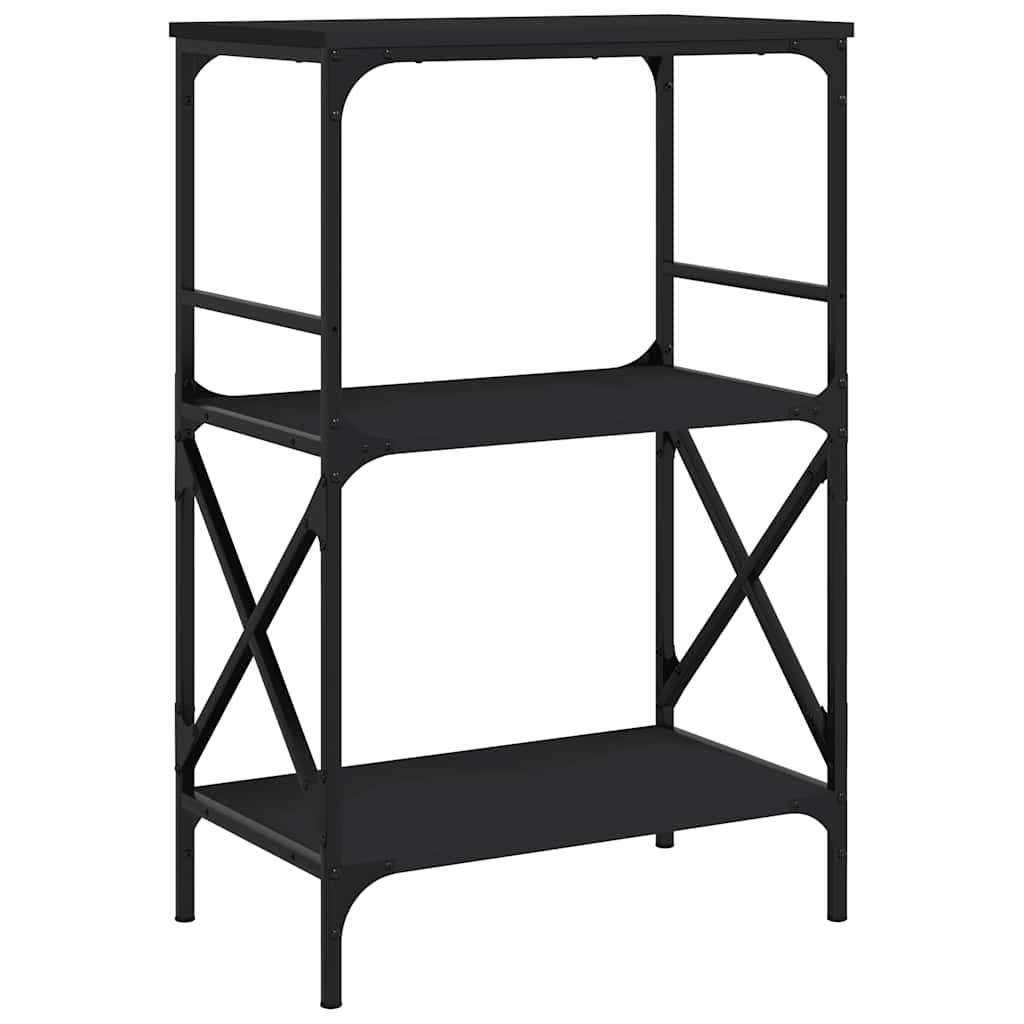 Bookcase Black Engineered wood, metal Medium Adjustable Feet