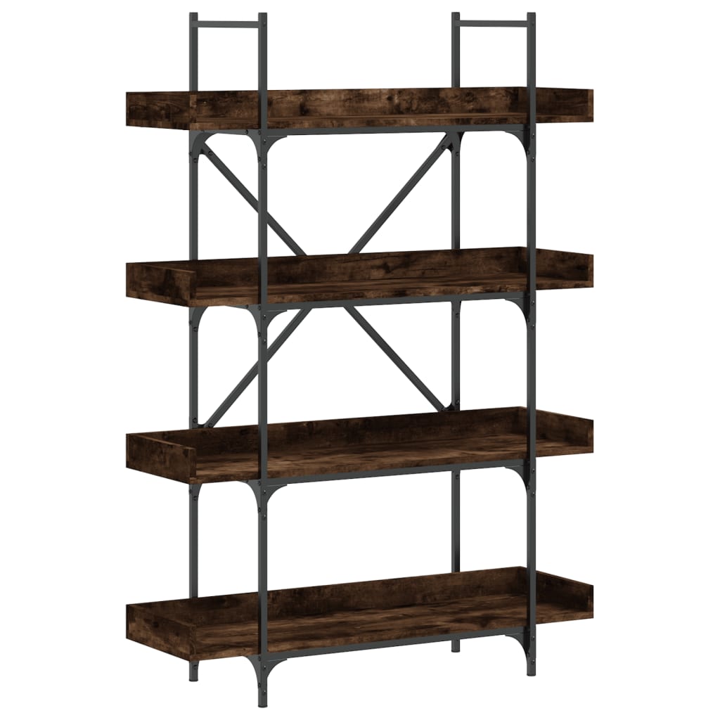 Bookcase Smoked Oak Engineered Wood, Metal 39.4 x 13.0 x 57.3 in