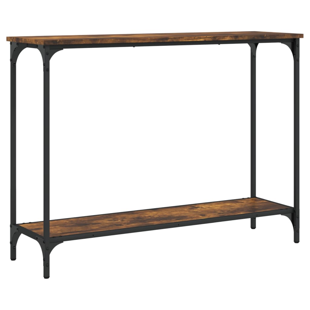 Console Table Smoked Oak Engineered Wood, Metal Standard