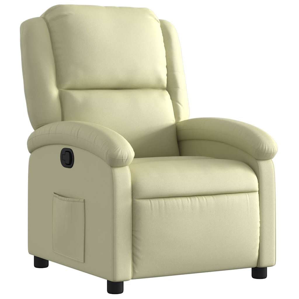 Recliner Chair Cream Genuine leather, metal, plywood Standard
