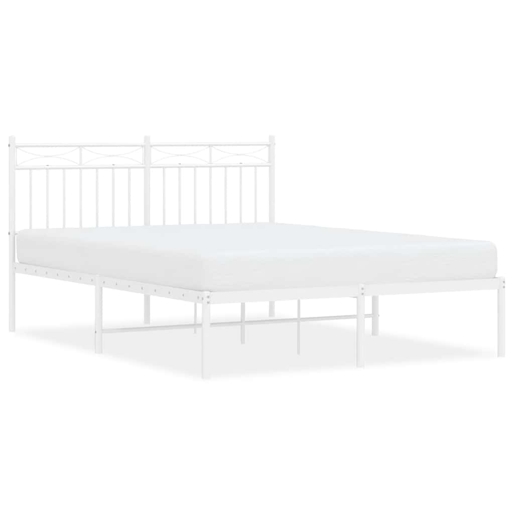 Bed Frame White Powder-coated steel Double Bed Frame