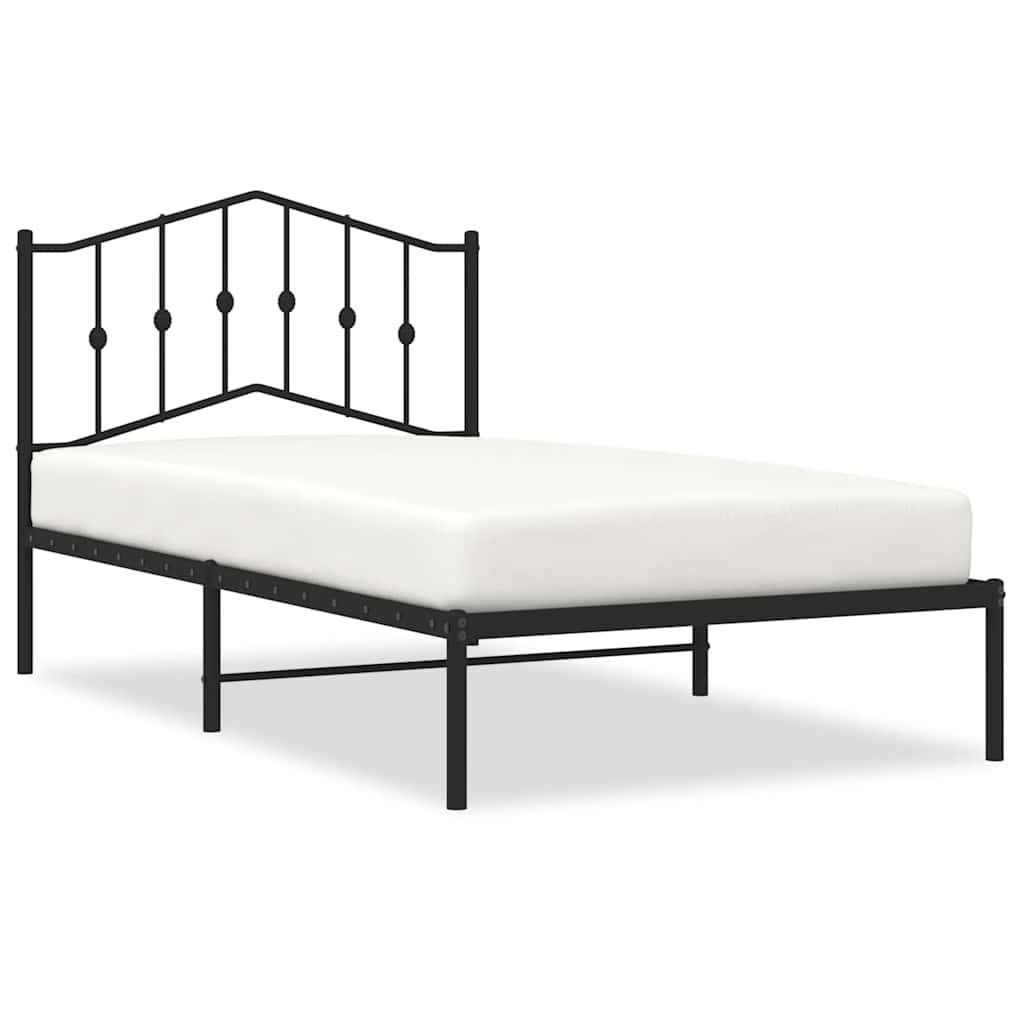 Bed Frame Black Powder-coated steel Twin Bed Frame Rectangular