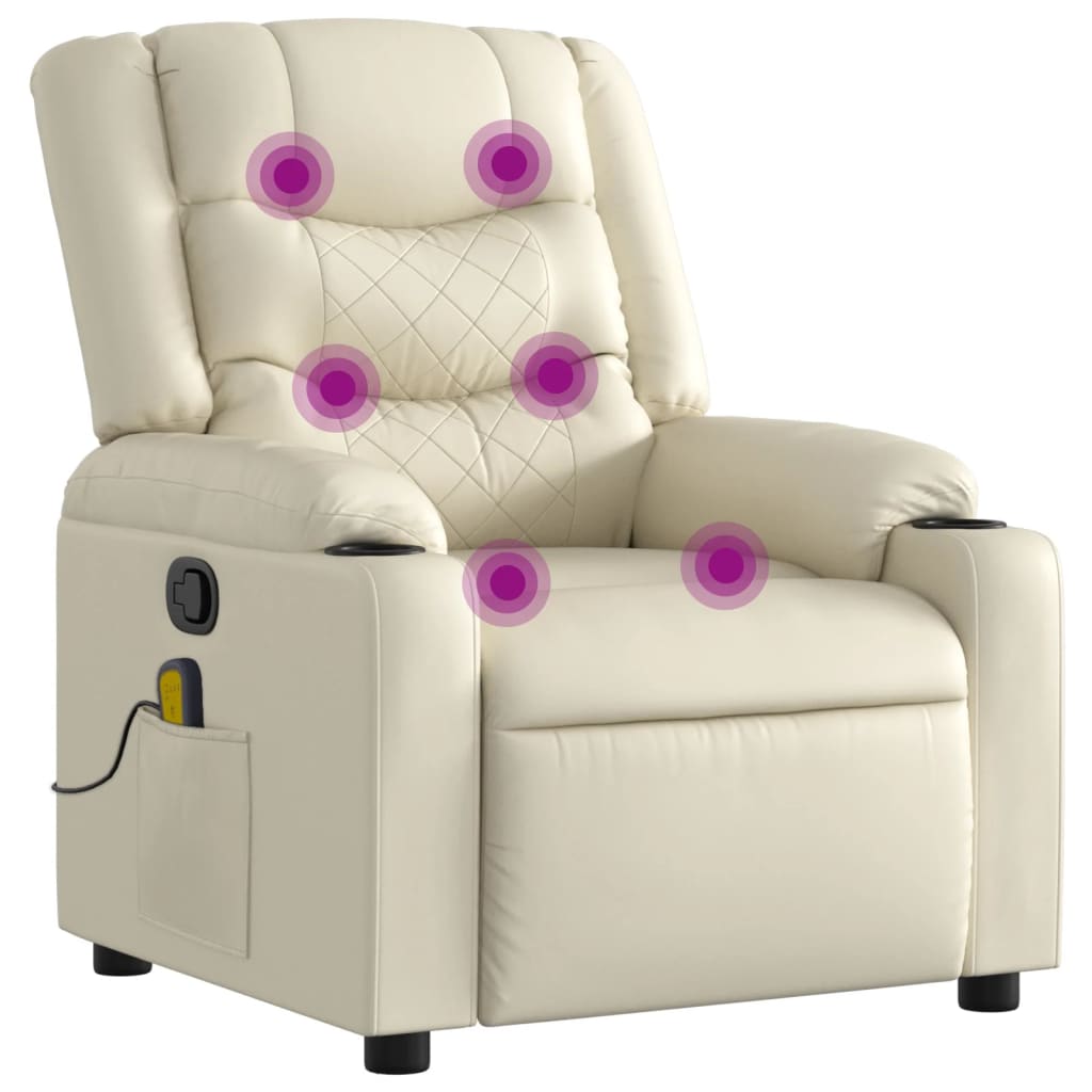 Massage Recliner Chair Cream