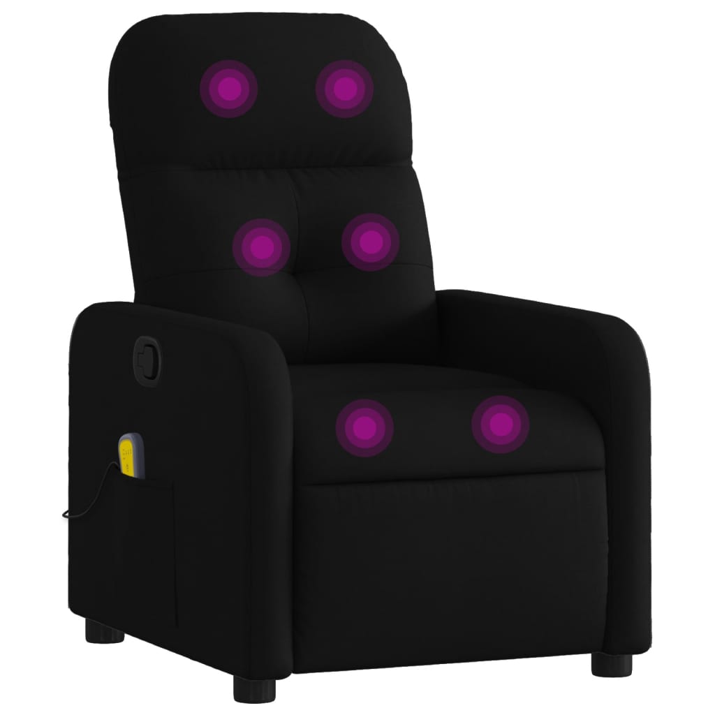 Massage Recliner Chair Black Polyester, Metal, Plywood Medium