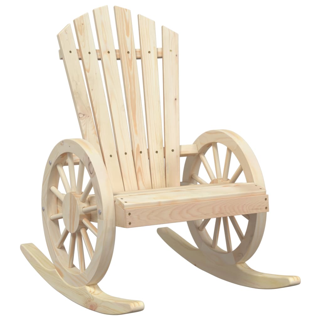 Rocking Adirondack Chair Brown Solid fir wood Medium Ergonomic