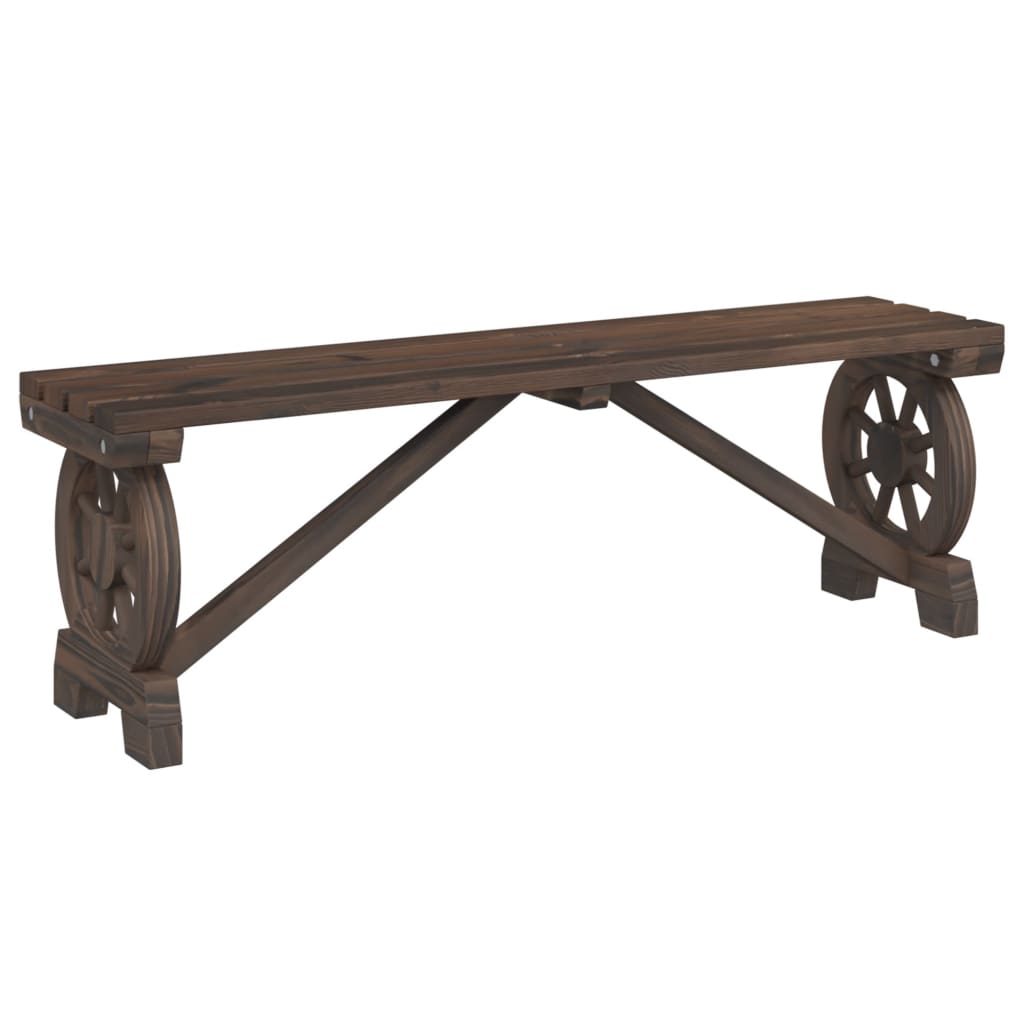 Garden Bench Burnt Wood Solid Fir Wood 45.3 in Durable