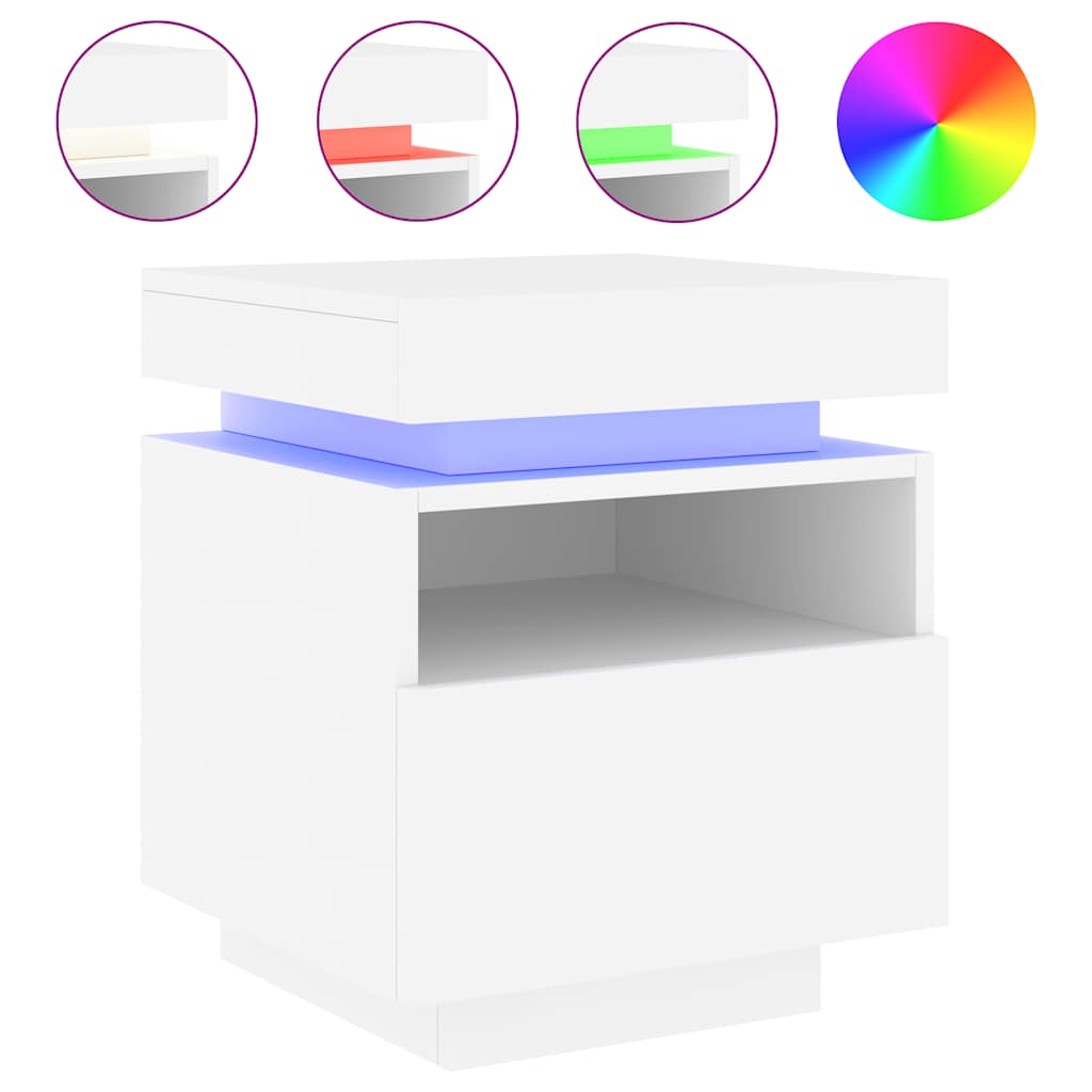 Bedside Cabinet White Engineered wood Compact Bedside Cabinet