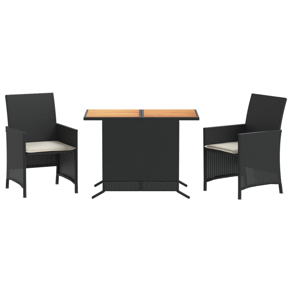 Bistro Set Black, Cream White