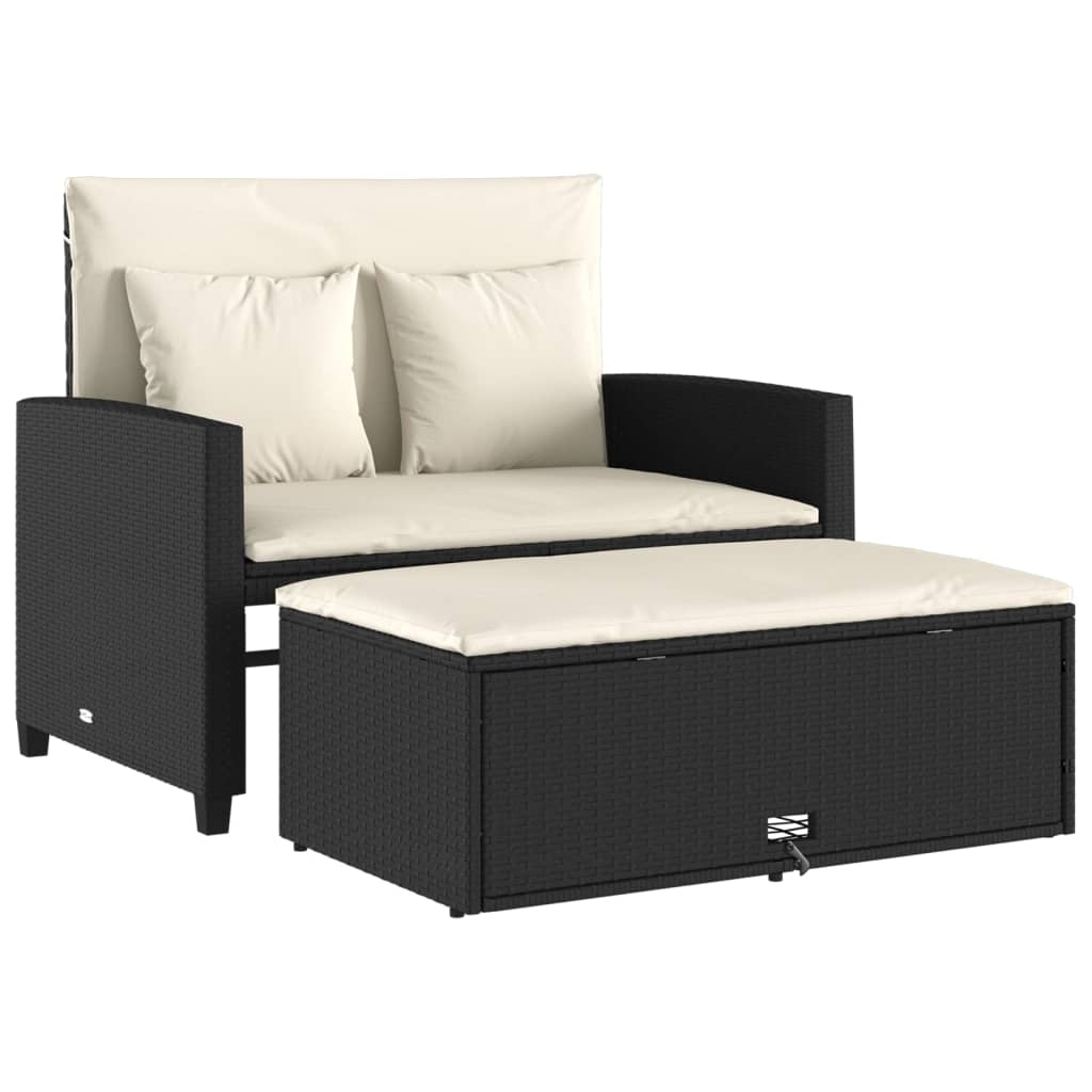 Patio Sofa Black, Cream White