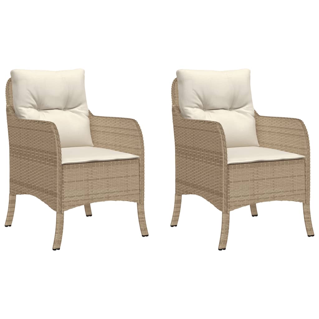 Garden Chair Set of 2 Beige, Cream white