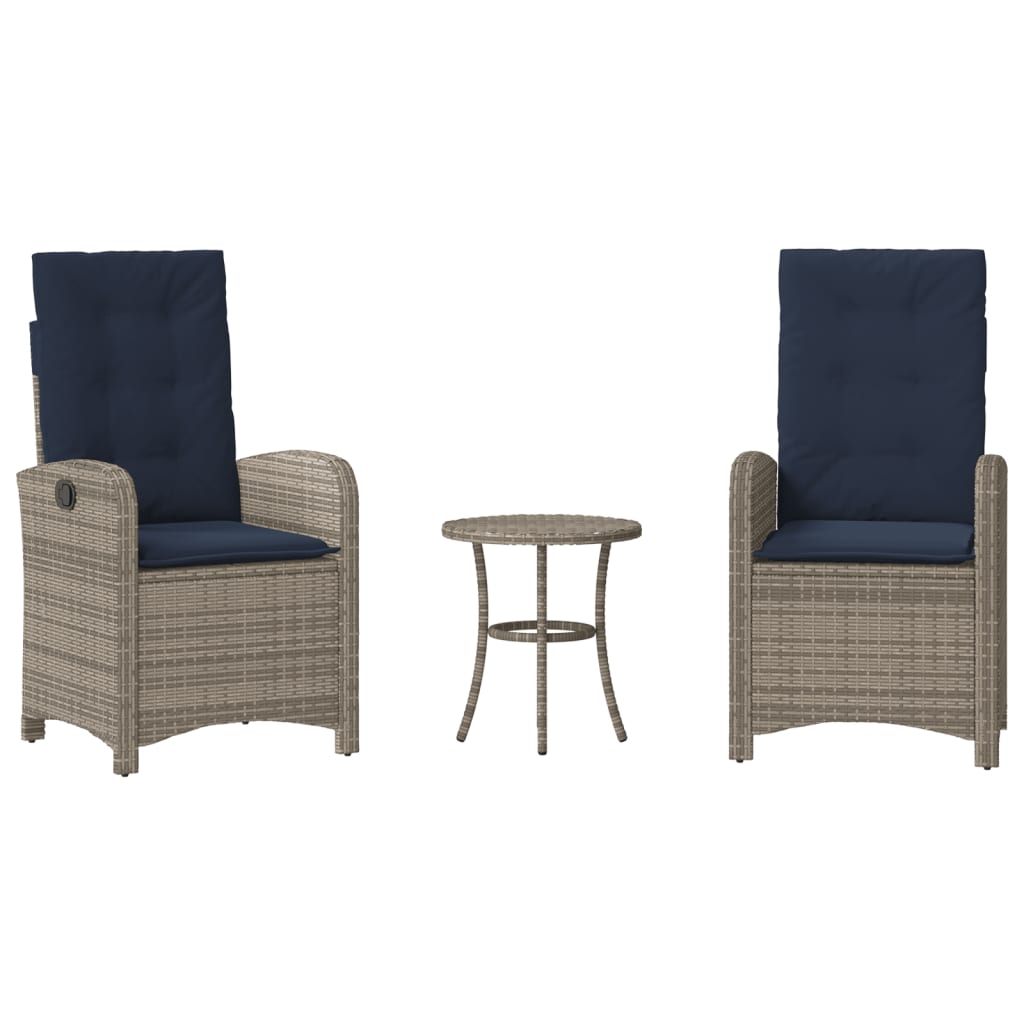 Bistro Set Grey and Navy Blue