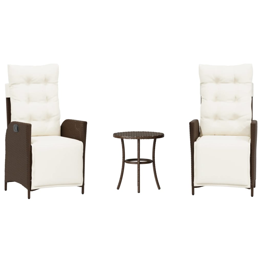 Bistro Set Brown, Cream White