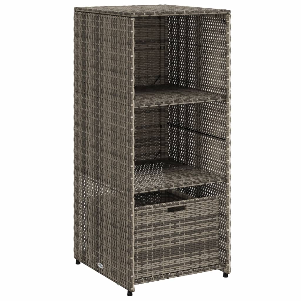 Garden Storage Cabinet Grey PE rattan Medium Durable