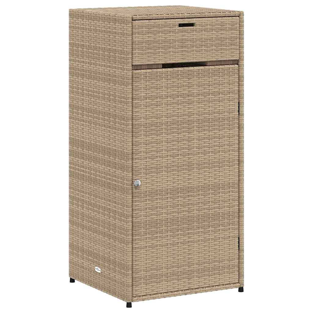 Garden Storage Cabinet Beige PE Rattan Large