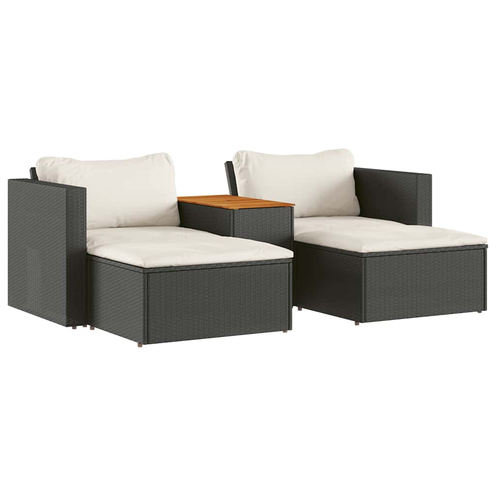 Garden Sofa Set Black, Cream White
