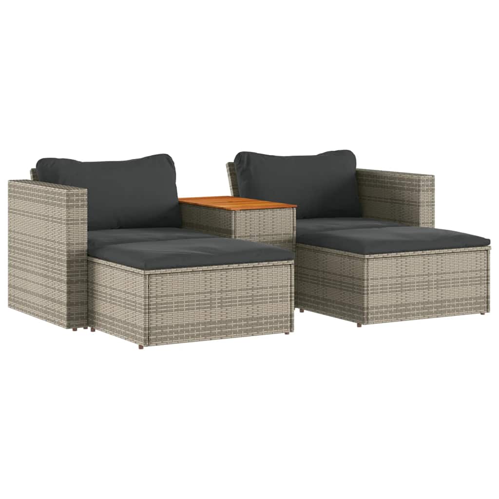 Garden Sofa Set Grey PE Rattan Modular Garden Sofa Set