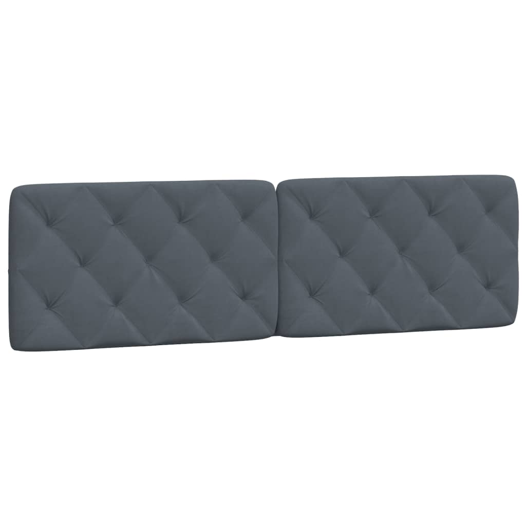 Headboard Cushion Dark Grey Velvet, Foam King Removable Covers