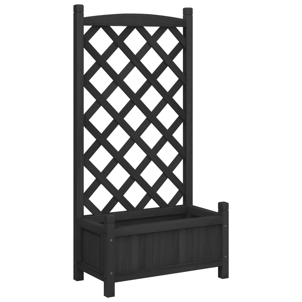Planter Black Solid Fir Wood Medium Planters Planter