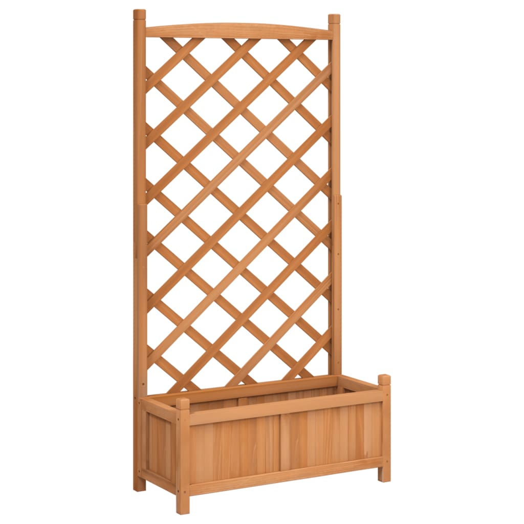 Planter Brown Solid fir wood Large Durable Planter