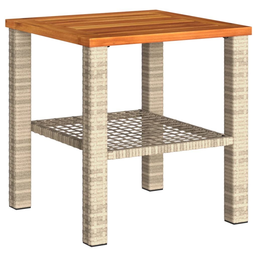 Garden Table Beige Poly Rattan Small UV-resistant materials
