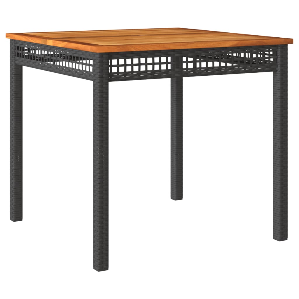 Garden Table Black and Brown PE Rattan 31.5 x 31.5 x 29.5 in