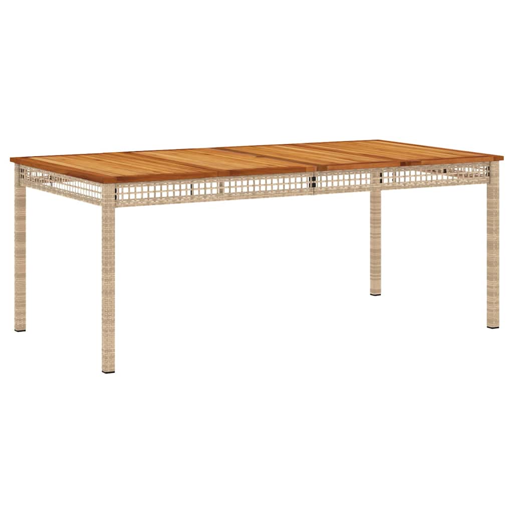 Garden Table Beige PE rattan Large Durable Garden Table