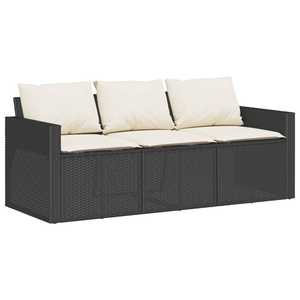 Garden Sofa Black and Cream White