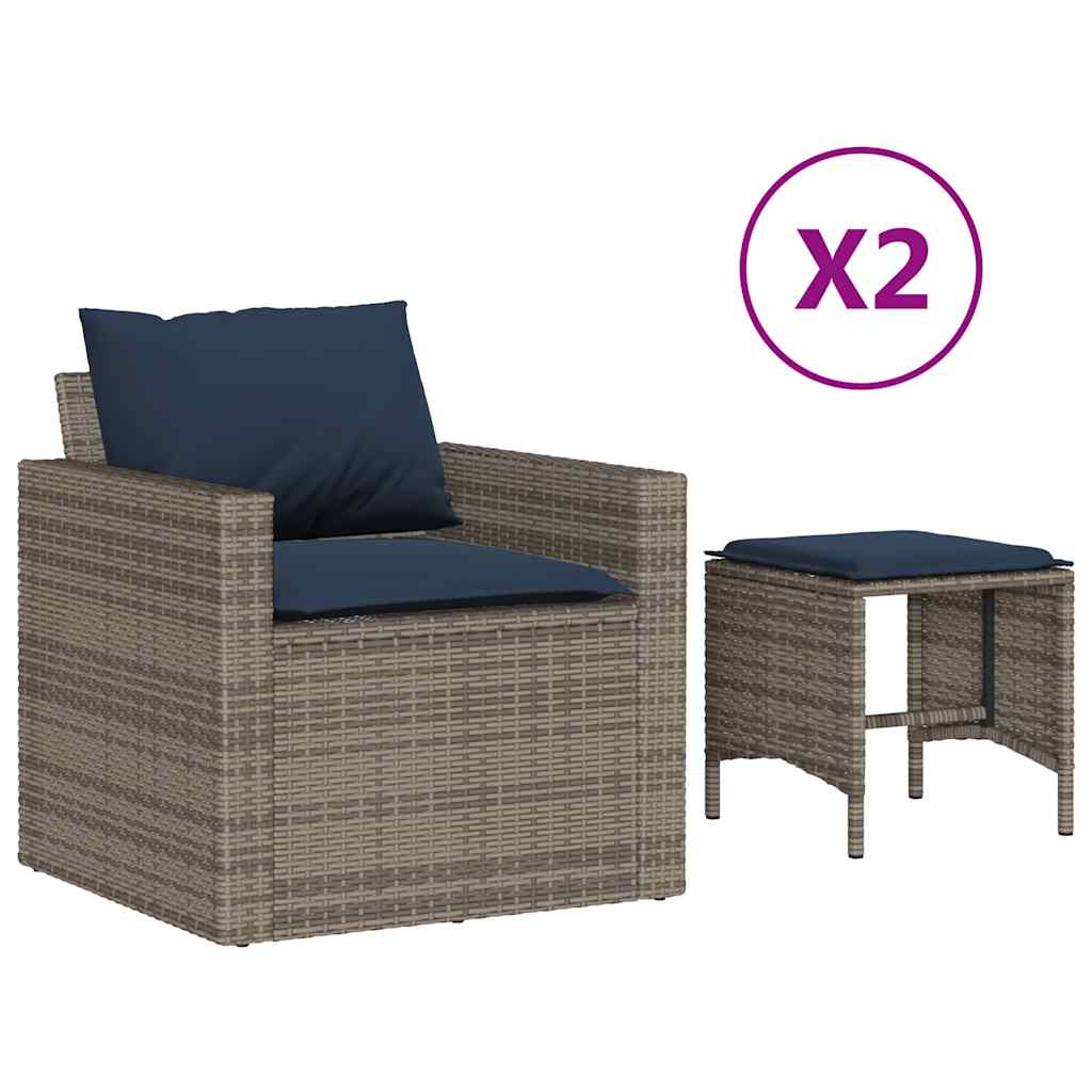 Garden Sofa Set Grey sofa, Navy blue cushions