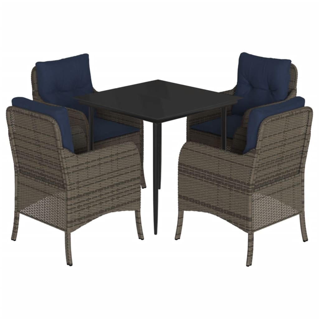 Garden Dining Set Grey, Navy Blue