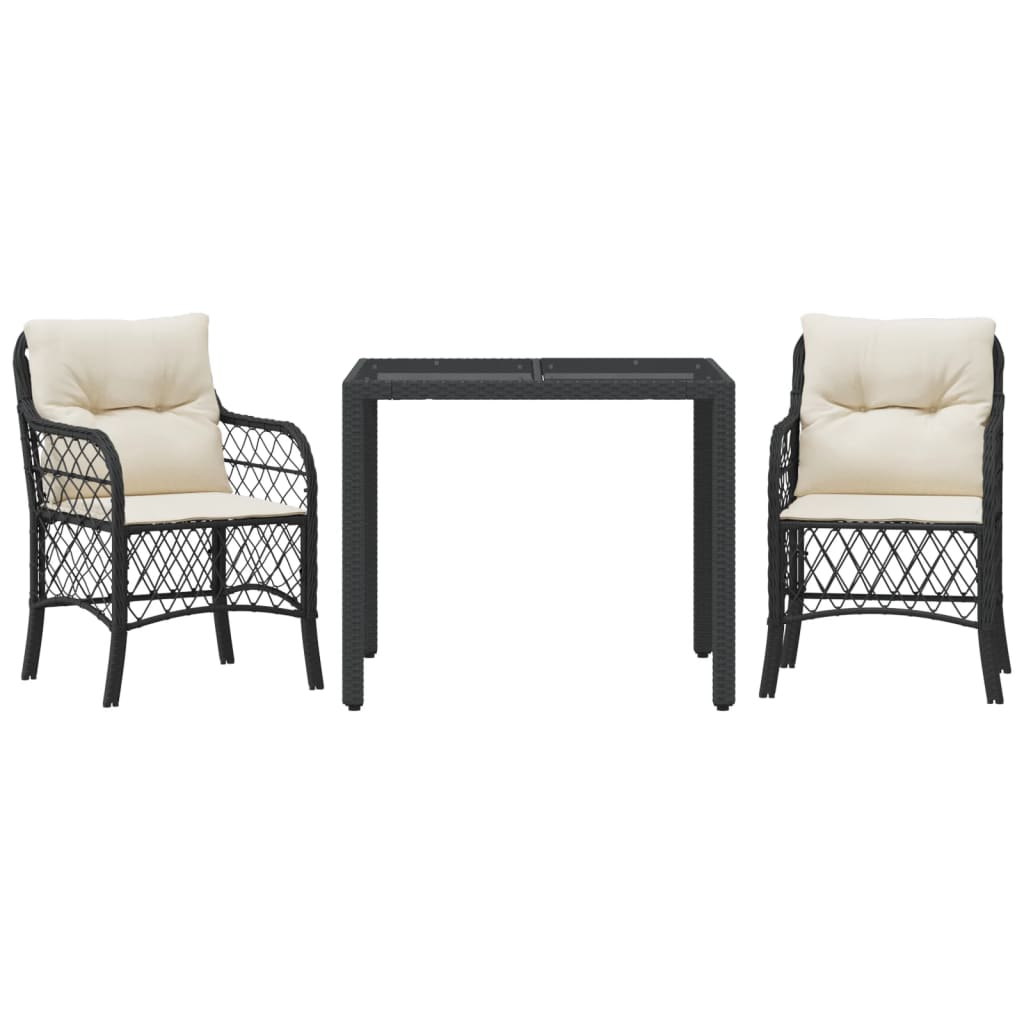 Bistro Set Black, Cream White