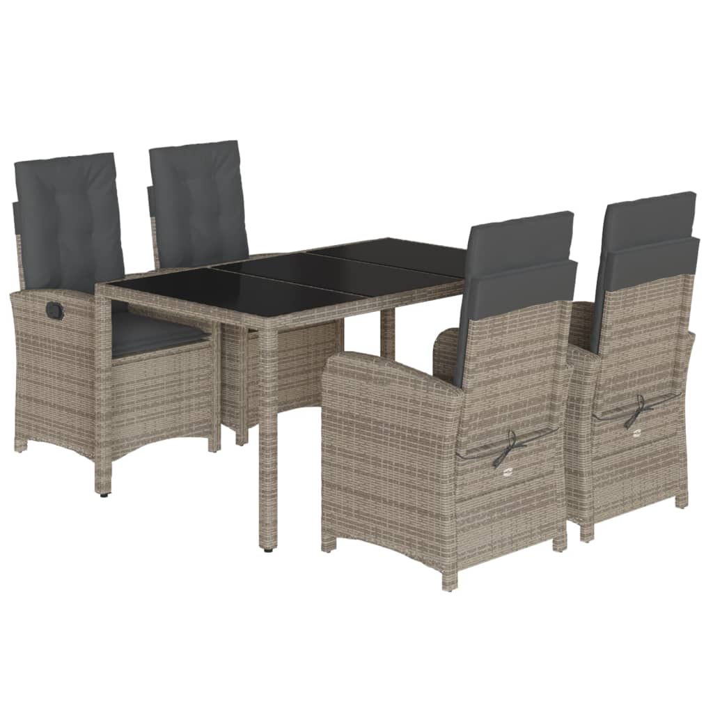 Garden Dining Set Grey, Dark grey