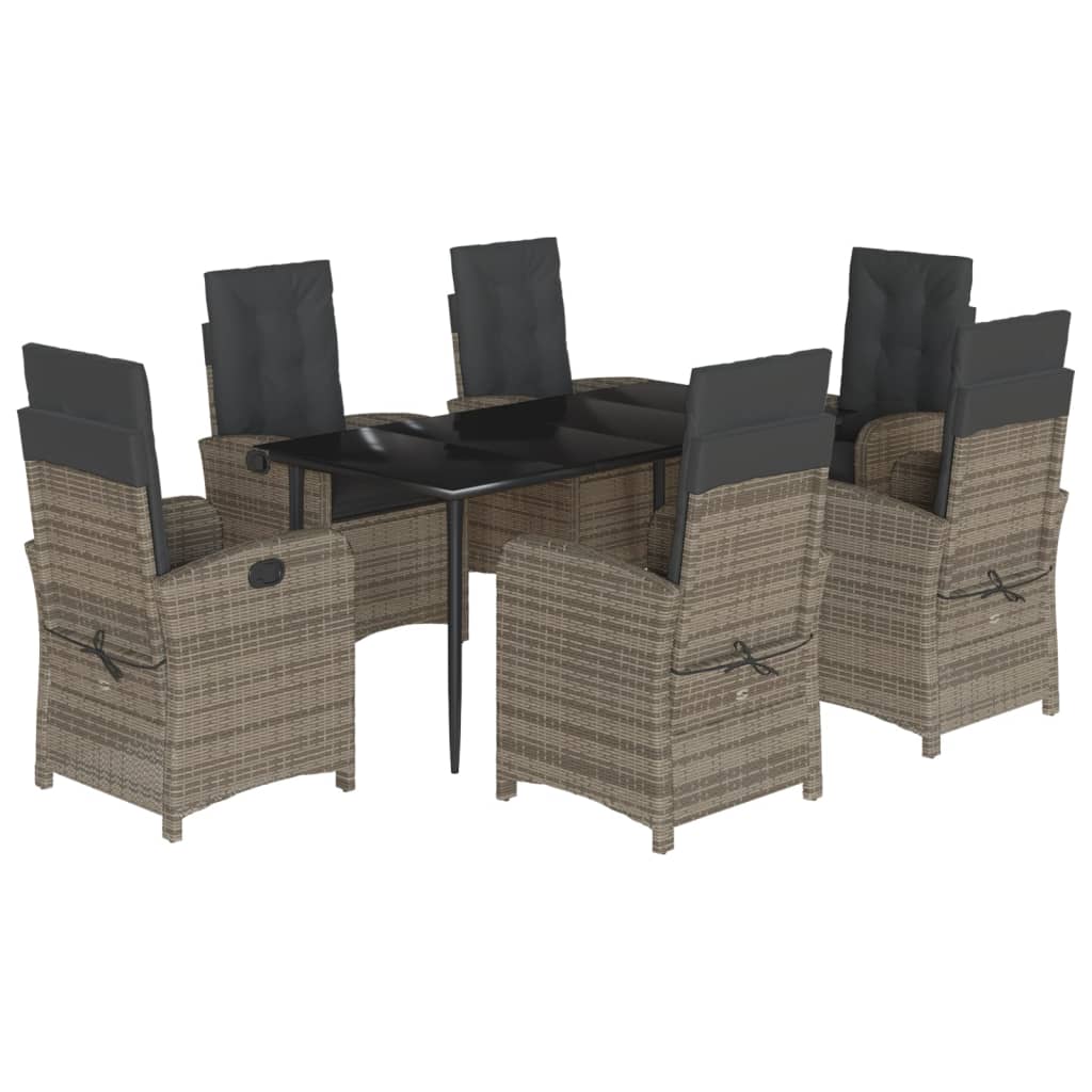 Garden Dining Set Gray, Dark Gray, Black