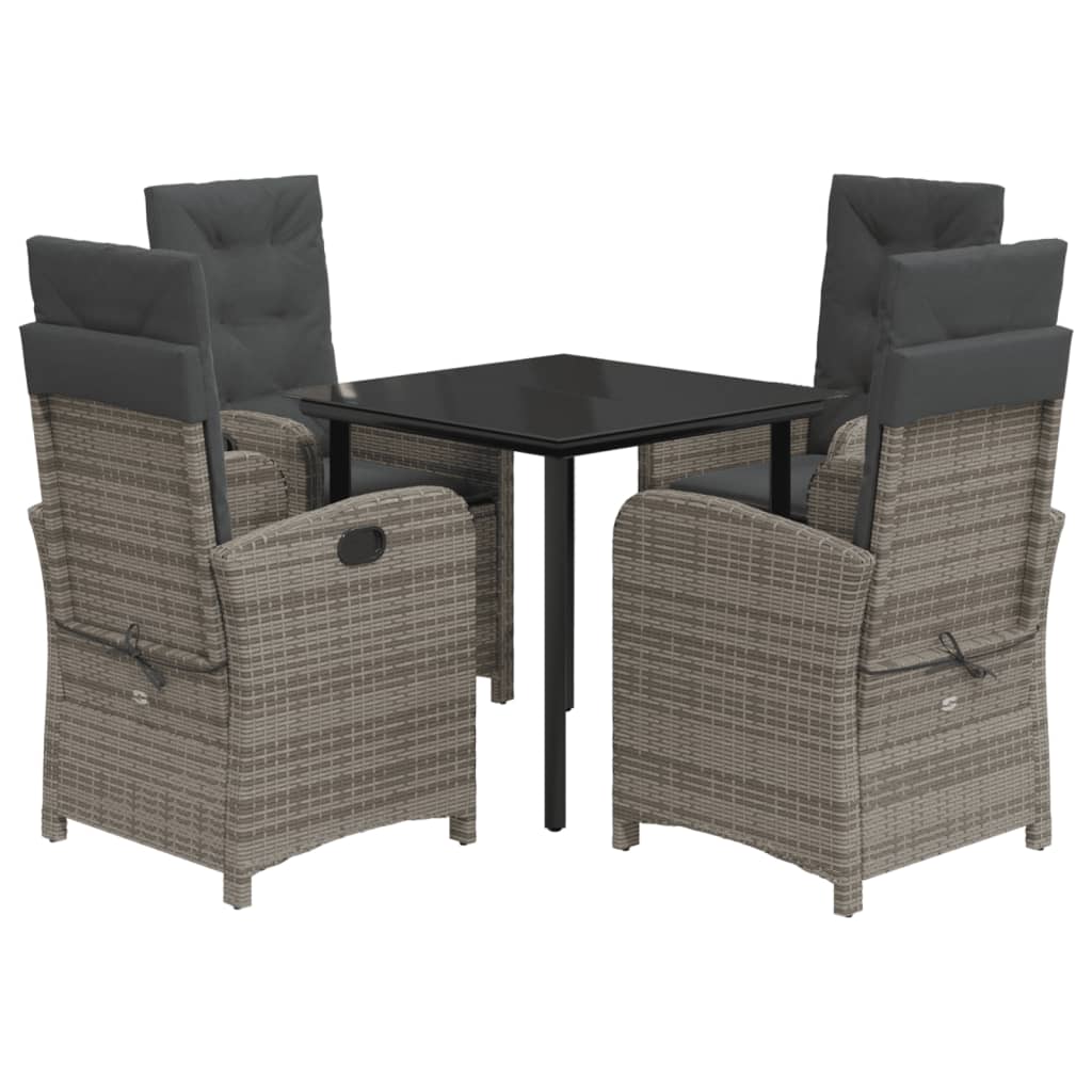 Garden Dining Set Grey, Dark Grey, Black