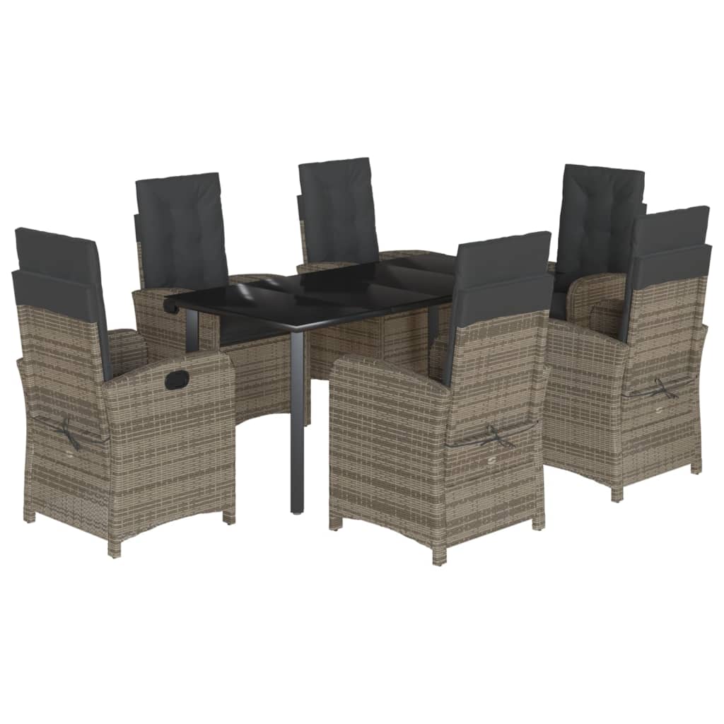 Garden Dining Set Grey, Dark Grey, Black