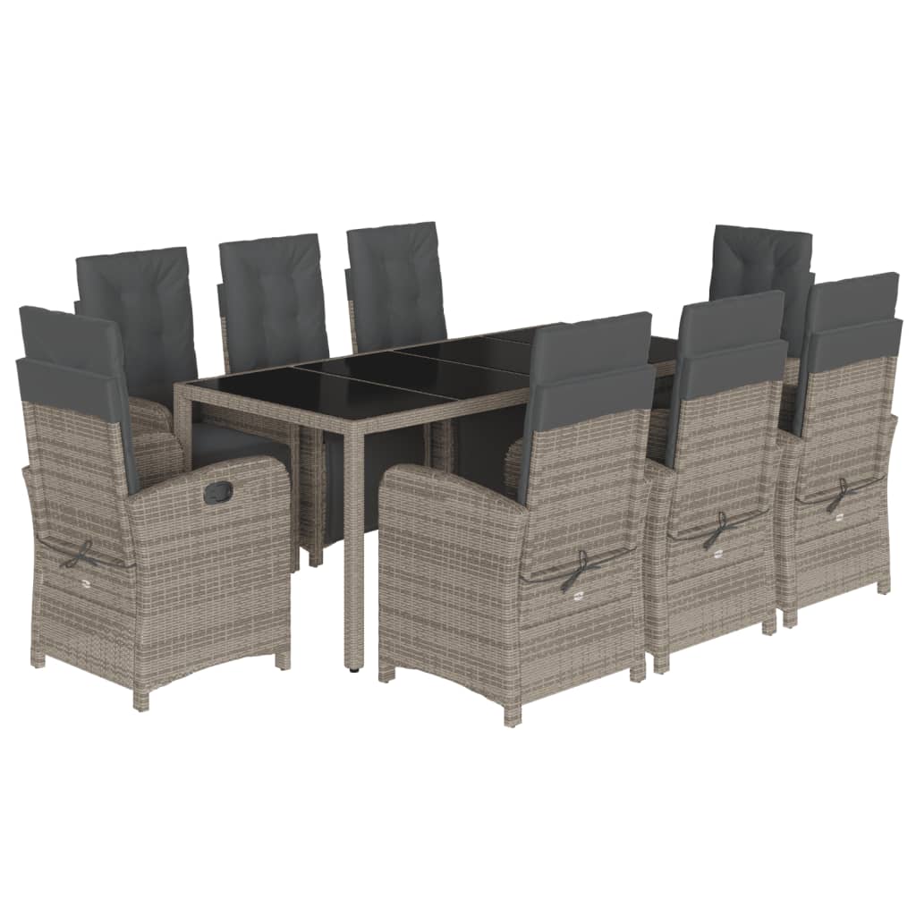 Garden Dining Set Grey, Dark Grey, Black