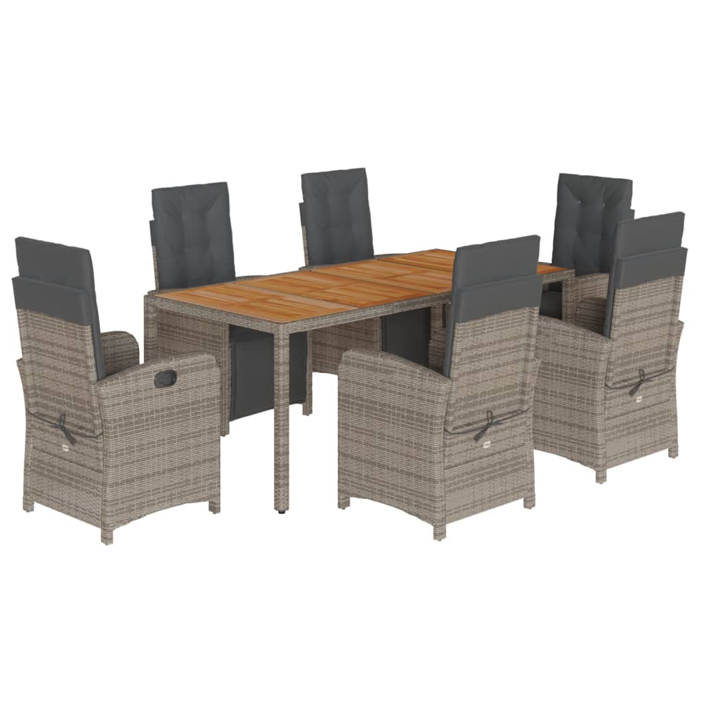 Garden Dining Set Adjustable Footrests Outdoor Dining Set