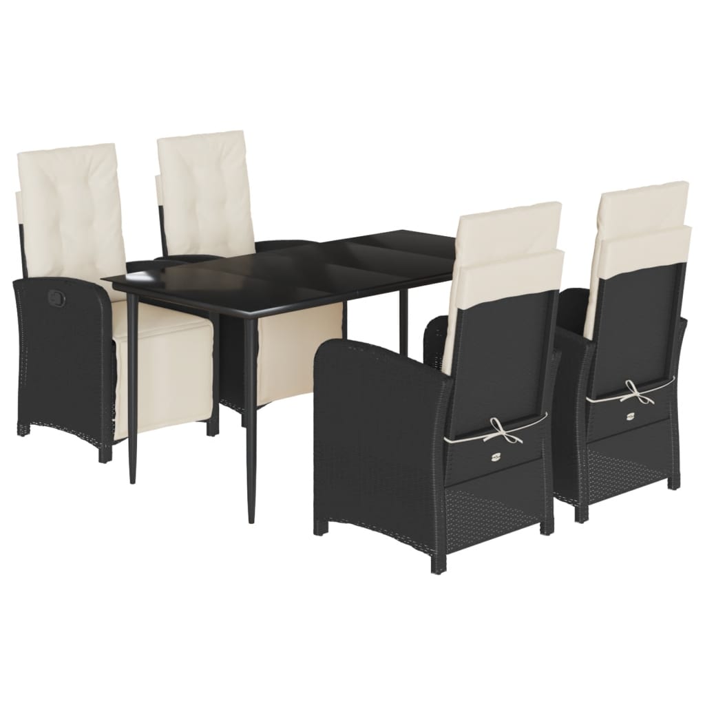 Garden Dining Set Black