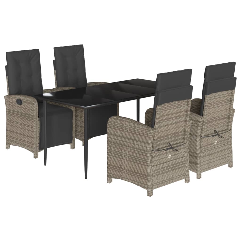 Garden Dining Set Grey, Dark Grey, Black