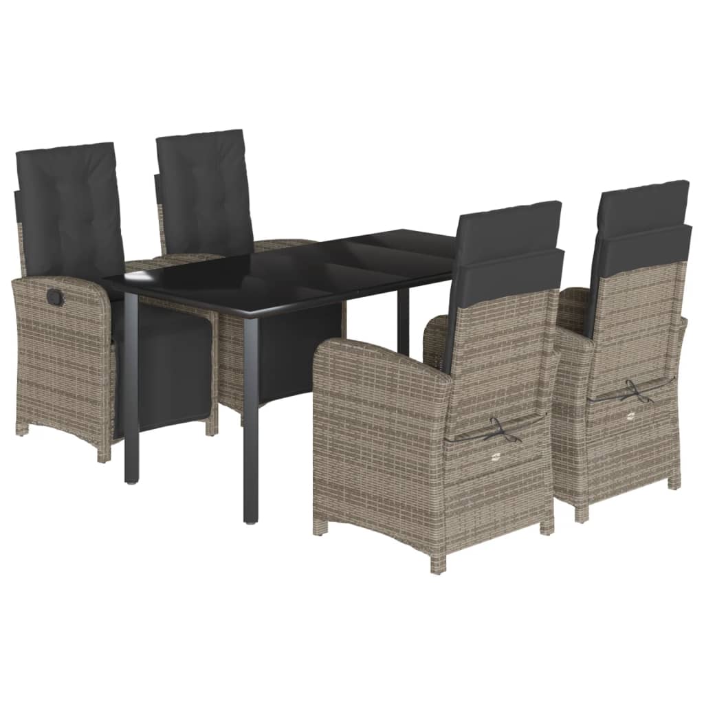 Garden Dining Set Grey, Black, Dark Grey