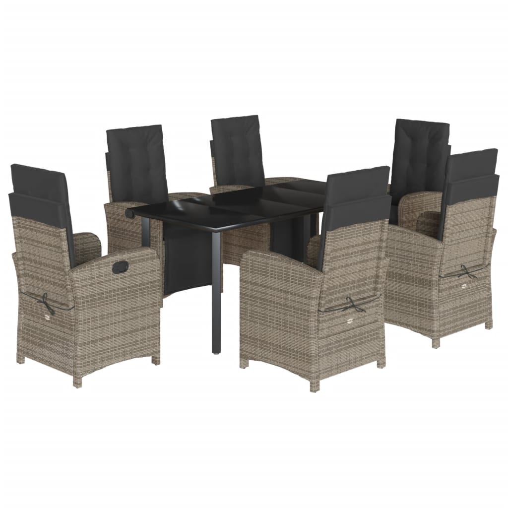 Garden Dining Set Grey, Black