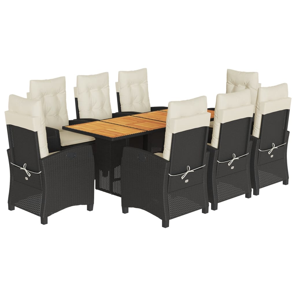 Garden Dining Set Black