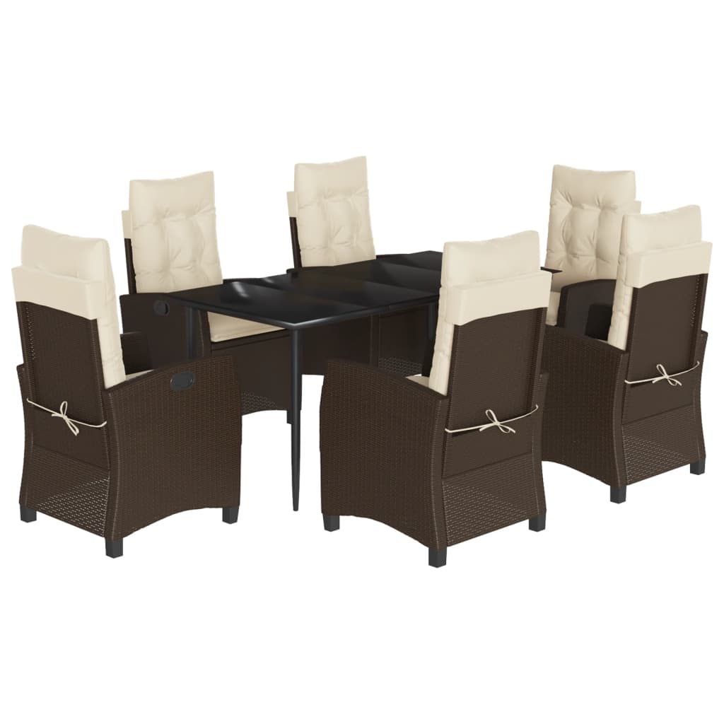 Garden Dining Set Brown, Black, Cream