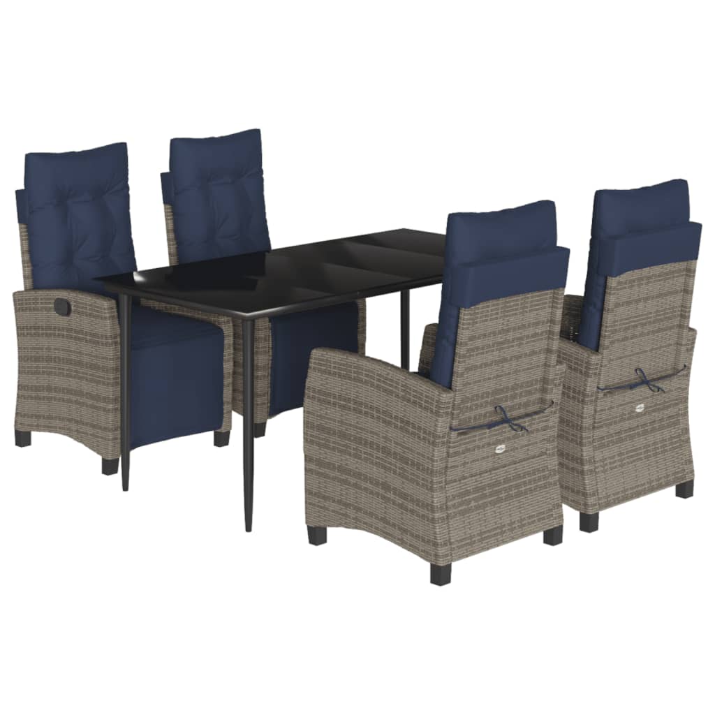 Garden Dining Set Grey, Navy Blue, Black