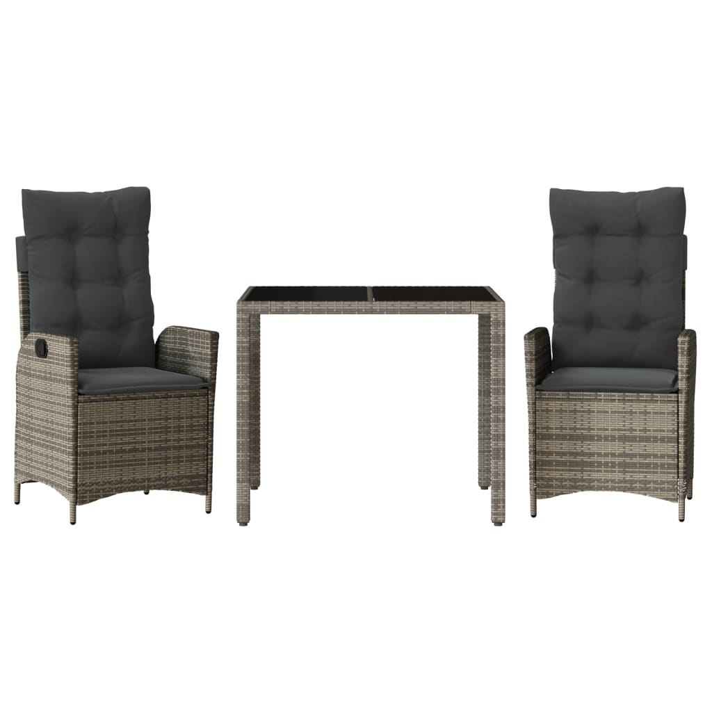 Garden Dining Set Grey PE rattan Standard Removable Covers