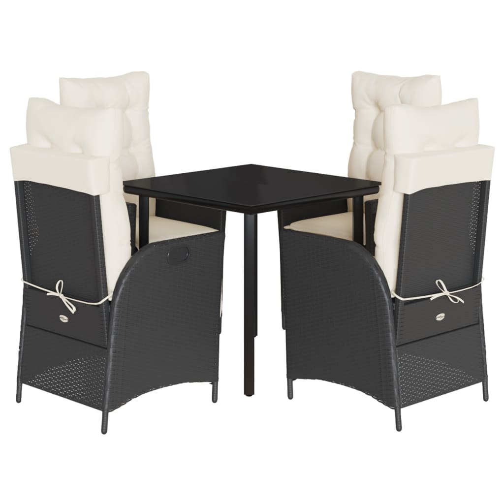 Garden Dining Set Black