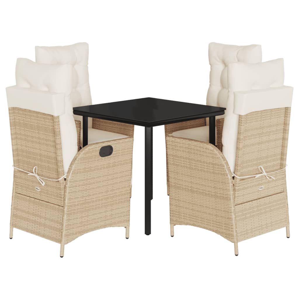 Garden Dining Set Beige, Black