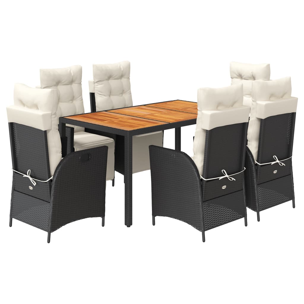 Garden Dining Set Black
