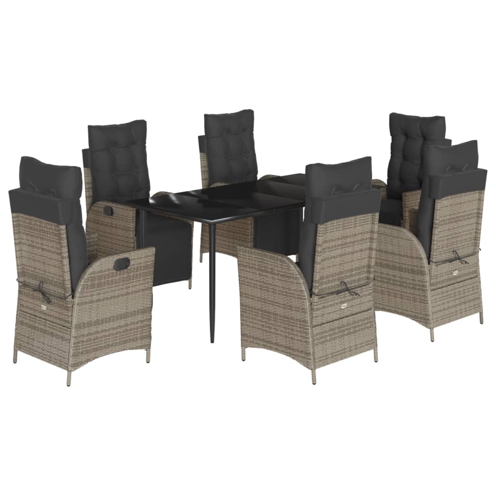 Garden Dining Set Grey, Black, Dark grey