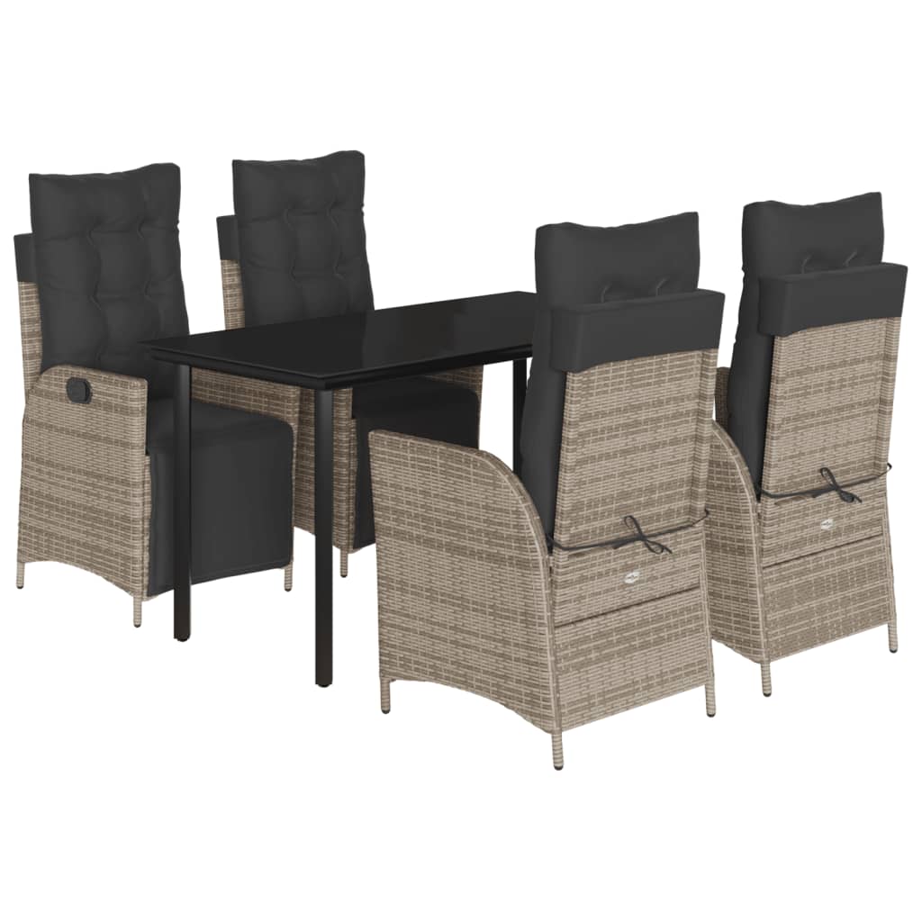 Garden Dining Set Grey, Dark grey, Black